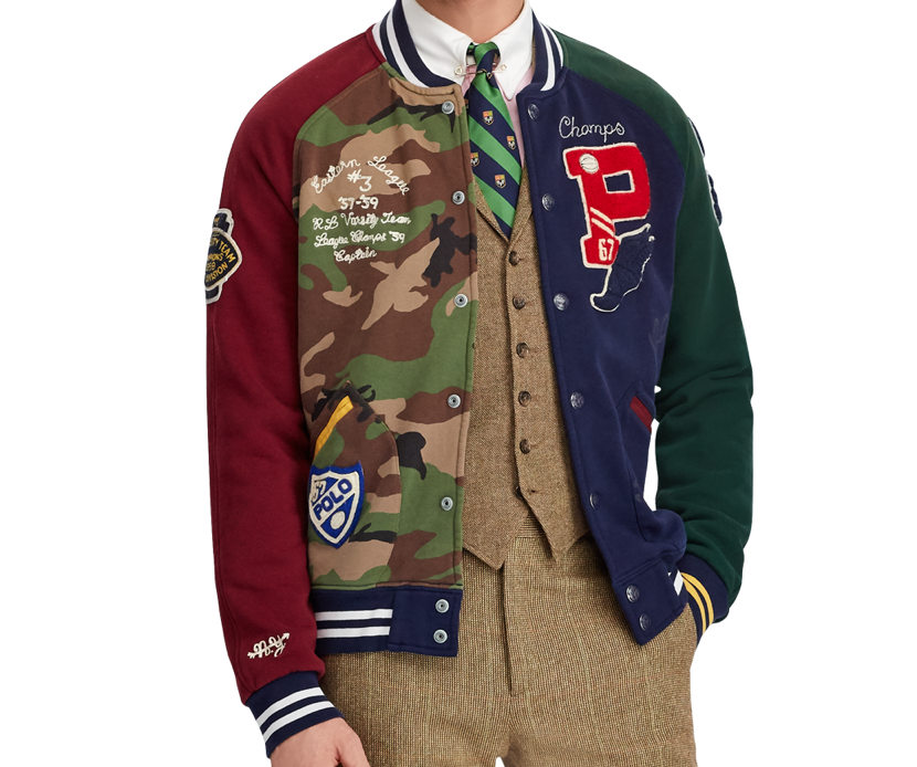 polo varsity jacket mens